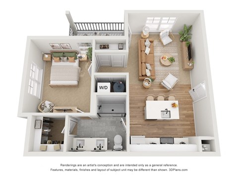 The Gambier Floor Plan at Retreat at Mt. Vernon Apartments